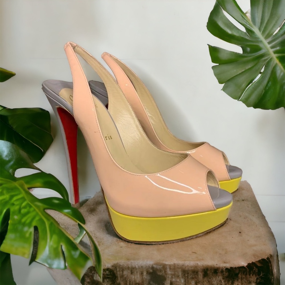 Christian Louboutin Lady Peep Slingback Heels